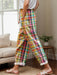 Tied Contrast Plaid Pants with Pockets  Jessie Knowles