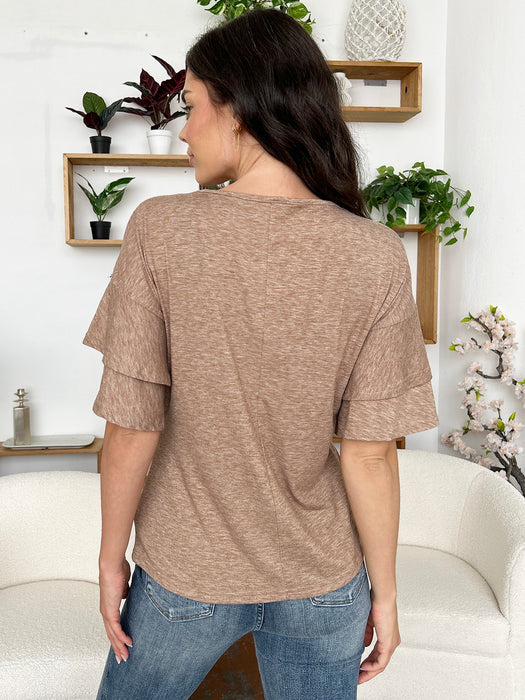 V-Neck Half Sleeve Blouse  Jessie Knowles