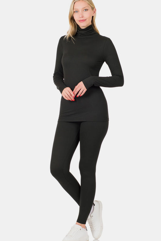 Zenana Full Size Turtleneck Top and Leggings Lounge Set  Jessie Knowles