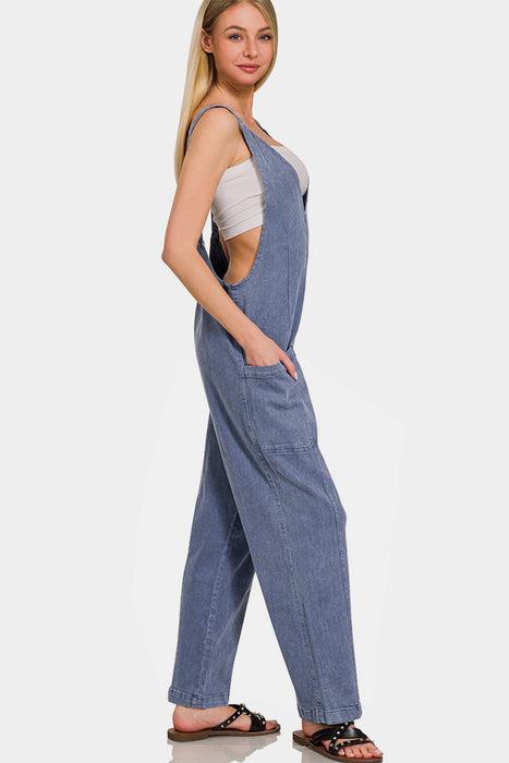 Zenana Pocketed Wide Strap Jumpsuit  Jessie Knowles