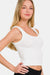 Zenana Ribbed Round Neck Cropped Tank  Jessie Knowles