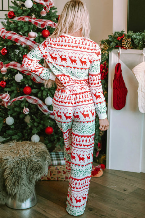 Christmas Element Round Neck Top and Pants Lounge Set  Jessie Knowles