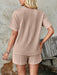 Lovelet Textured Round Neck Short Sleeve Top and Shorts Set  Jessie Knowles