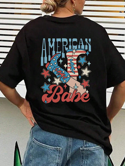 Graphic Round Neck Half Sleeve T-Shirt TOPS Jessie Knowles