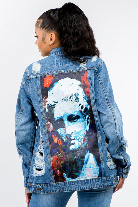 American Bazi Button Up Distressed Denim Jacket JACKET Jessie Knowles