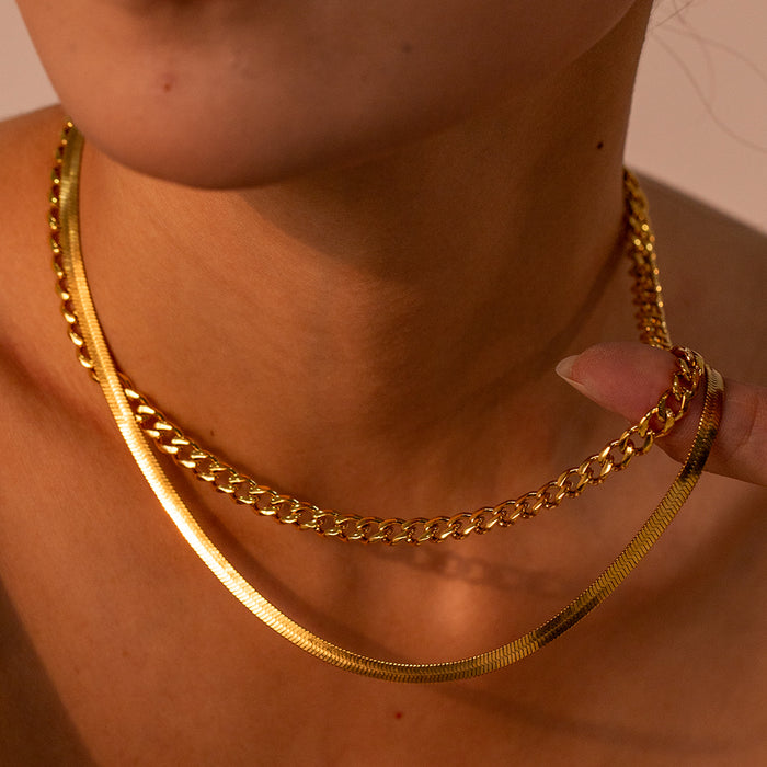 18K Gold-Plated Double Layered Necklace ACCESSORIES Jessie Knowles