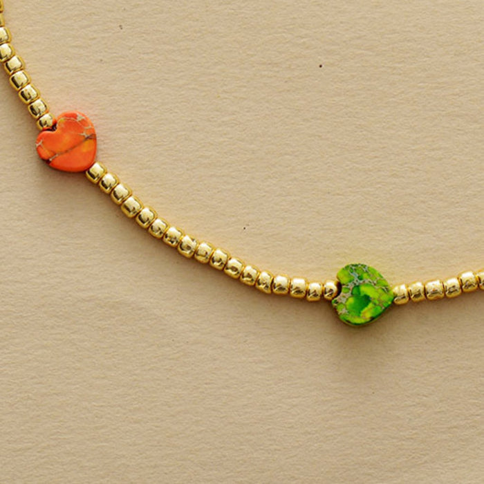 Heart Shape Natural Stone Necklace ACCESSORIES Jessie Knowles