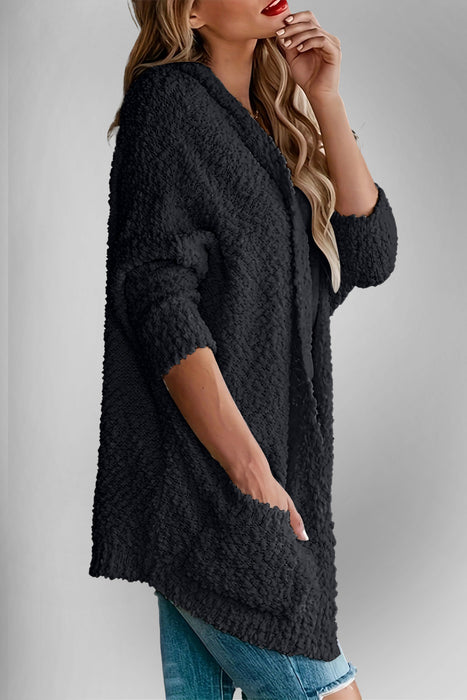 Double Take Pocketed Open Front Long Sleeve Cardigan  Jessie Knowles