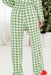 Contrast Piping Plaid Top and Pants Lounge Set  Jessie Knowles