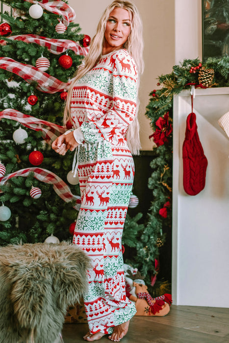 Christmas Element Round Neck Top and Pants Lounge Set  Jessie Knowles