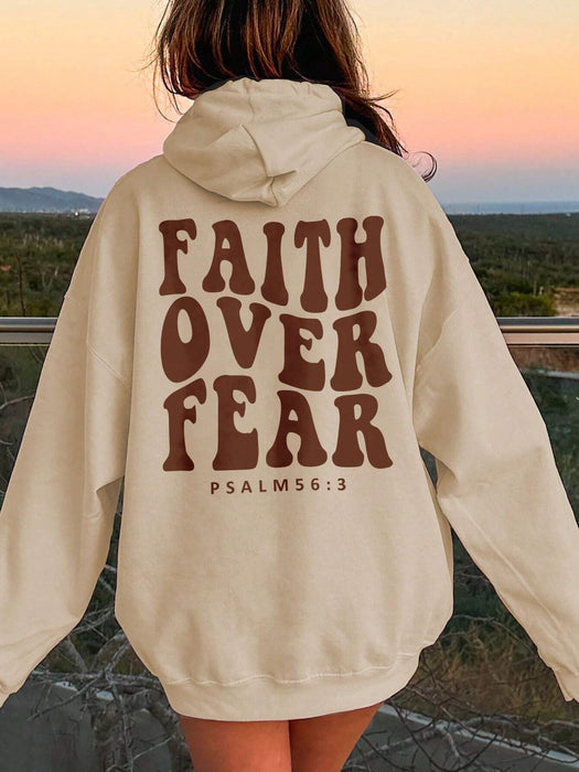 FAITH OVER FEAR Dropped Shoulder Hoodie  Jessie Knowles