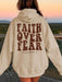 FAITH OVER FEAR Dropped Shoulder Hoodie  Jessie Knowles