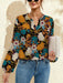 FAM-FAM Printed Notched Long Sleeve Blouse  Jessie Knowles