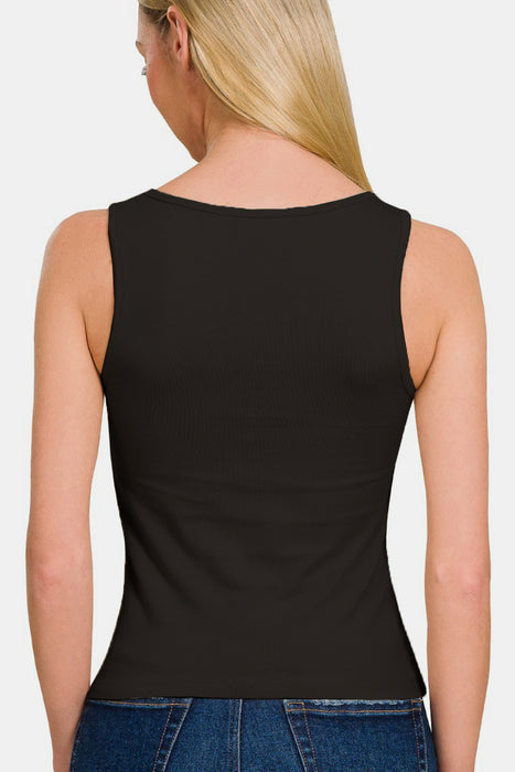 Zenana Square Neck Cropped Tank  Jessie Knowles