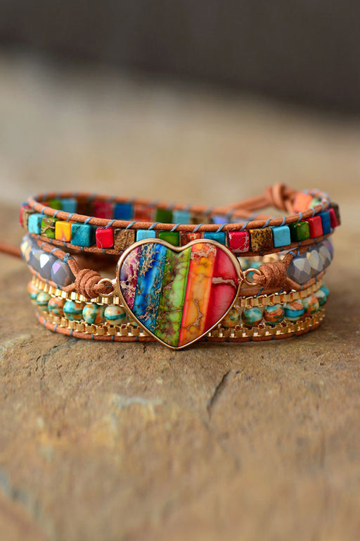 Imperial Jasper & Crystal Layered Bracelet ACCESSORIES Jessie Knowles