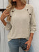 Mandy Decor Button Long Sleeve Ribbed T-Shirt  Jessie Knowles