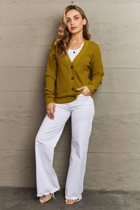 Zenana Kiss Me Tonight Full Size Button Down Cardigan in Chartreuse  Jessie Knowles