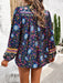 Devine Printed Tie Neck Long Sleeve Blouse  Jessie Knowles