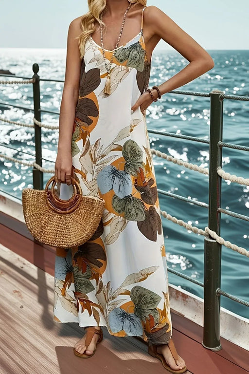 Printed Spaghetti Strap Maxi Dress DRESSES Jessie Knowles