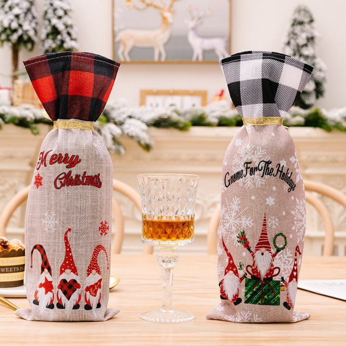 2-Piece Christmas Plaid Wine Bottle Covers DECOR Jessie Knowles