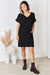 Zenana Full Size Rolled Short Sleeve V-Neck Dress  Jessie Knowles