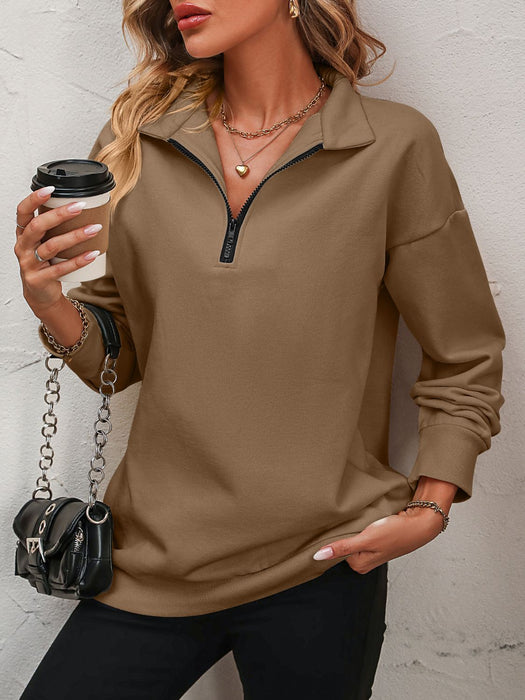 Mandy Zip-Up Dropped Shoulder Sweatshirt  Jessie Knowles