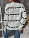 Perfee Heart Round Neck Long Sleeve Sweater  Jessie Knowles