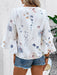 Honey Ruffled Printed V-Neck Half Sleeve Blouse  Jessie Knowles