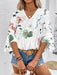 Honey Ruffled Printed V-Neck Half Sleeve Blouse  Jessie Knowles