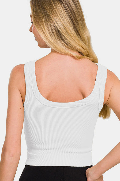 Zenana Ribbed Round Neck Cropped Tank  Jessie Knowles