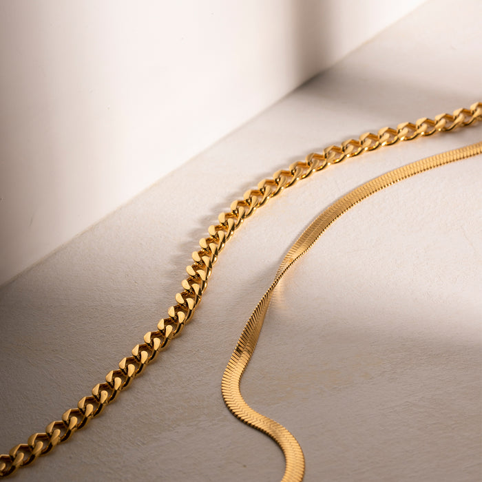 18K Gold-Plated Double Layered Necklace ACCESSORIES Jessie Knowles