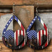 US Flag Pattern Wooden Earrings ACCESSORIES Jessie Knowles