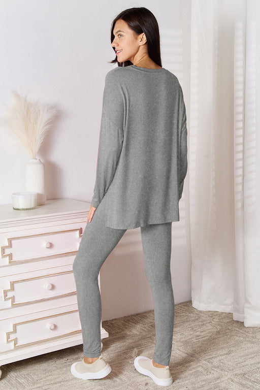 Basic Bae Bamboo Full Size V-Neck Long Sleeve Top and Pants Lounge Set  Jessie Knowles