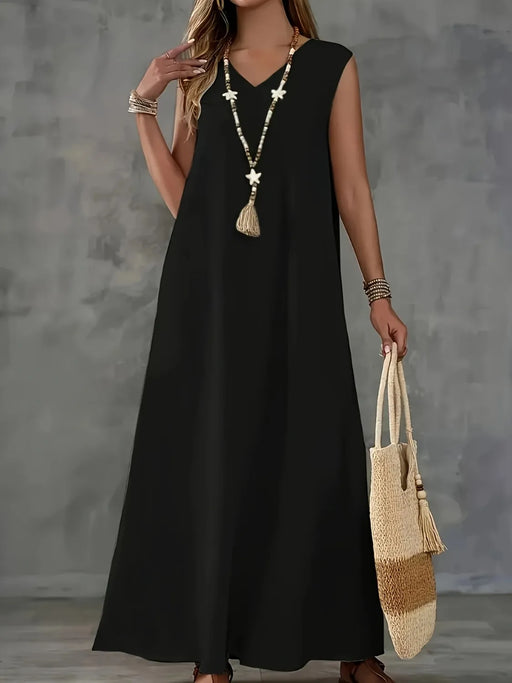 V-Neck Sleeveless Maxi Tank Dress DRESSES Jessie Knowles