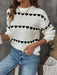 Perfee Heart Round Neck Long Sleeve Sweater  Jessie Knowles