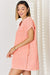 Zenana Washed Nochted Rolled Short Sleeve Dress  Jessie Knowles