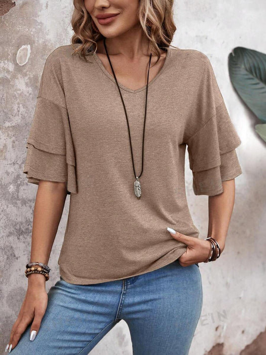 V-Neck Half Sleeve Blouse  Jessie Knowles