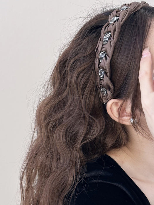 Rhinestone Braided Wide Headband  Jessie Knowles