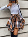 Tied Plaid Asymmetrical Hem Skirt  Jessie Knowles