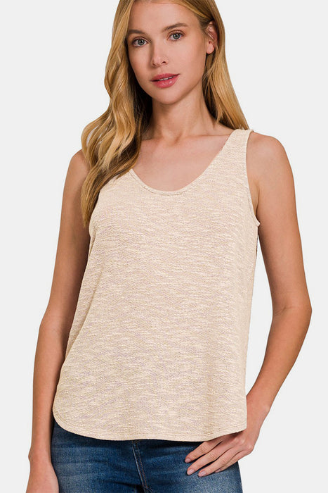 Zenana Curved Hem Round Neck Tank  Jessie Knowles