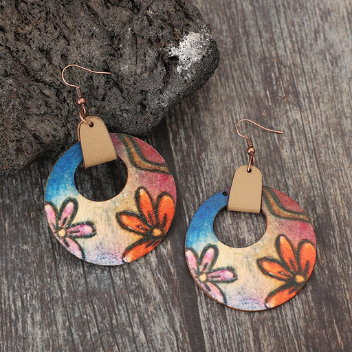 Wooden Flower Round Shape Earrings ACCESSORIES Jessie Knowles