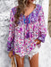 Devine Printed Tie Neck Long Sleeve Blouse  Jessie Knowles