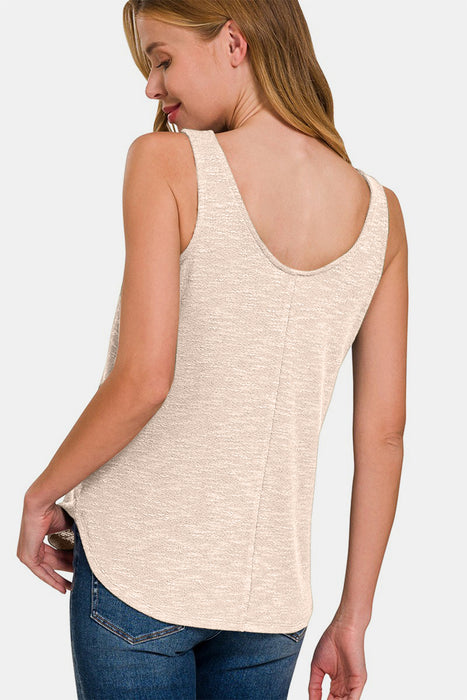 Zenana Curved Hem Round Neck Tank  Jessie Knowles