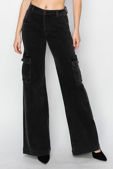 Risen Full Size High Rise Wide Leg Cargo Jeans  Jessie Knowles