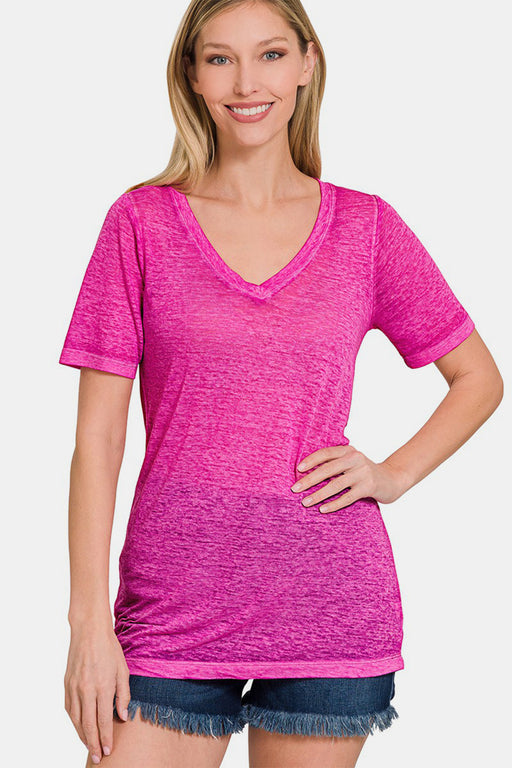 Zenana V-Neck Short Sleeve T-Shirt  Jessie Knowles