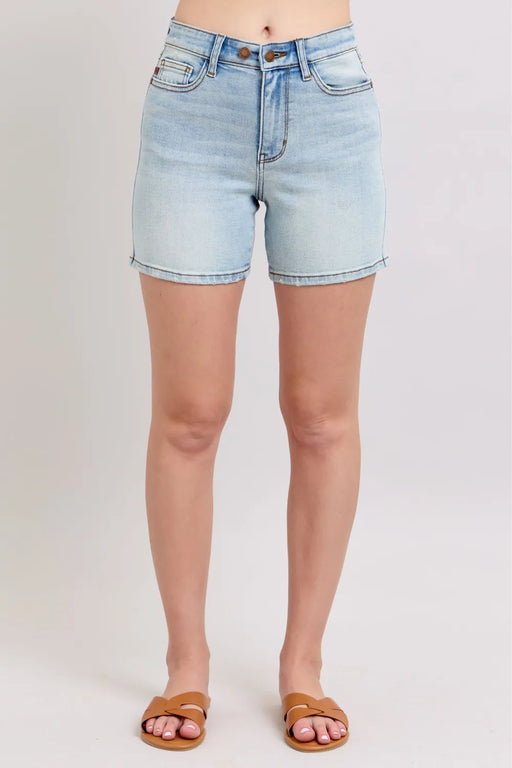 Judy Blue 2 Button Denim Shorts with Pockets Plus Size BOTTOMS Jessie Knowles