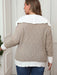 Plus Size Contrast Trim Collared Neck Sweater  Jessie Knowles