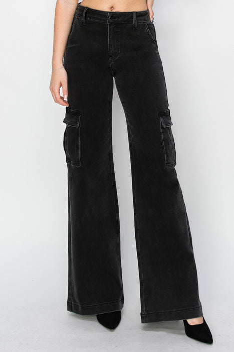 Risen Full Size High Rise Wide Leg Cargo Jeans  Jessie Knowles