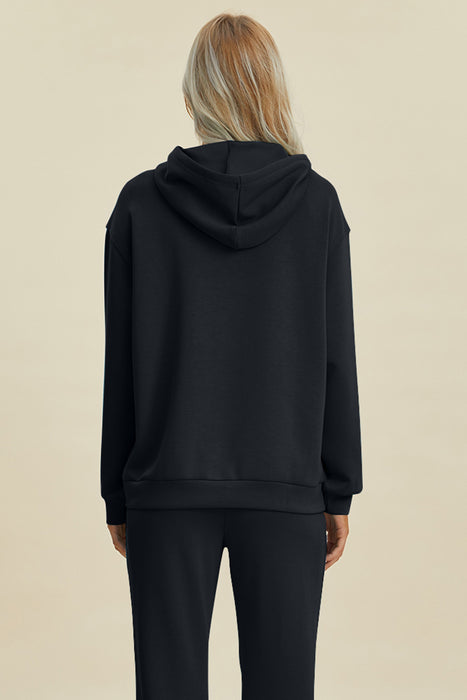 Basic Bae Air Scuba Drawstring Long Sleeve Hoodie with Kangaroo Pocket TOPS Jessie Knowles