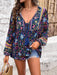 Devine Printed Tie Neck Long Sleeve Blouse  Jessie Knowles